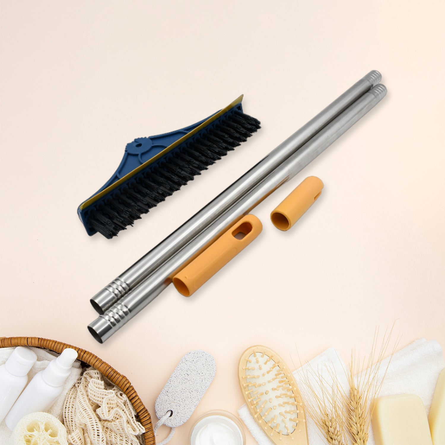 7928 2 in 1 Cleaning Brush & Wiper , Long Handle Floor Brush, Rotatable Cleaning Brush for Bathroom, Kitchen, 120 Degree Triangular Rotating Brush Head with Wiper 7928 2 in 1 Cleaning Brush & Wiper , Long Handle Floor Brush, Rotatable Cleaning Brush for Bathroom, Kitchen, 120 Degree Triangular Rotating Brush Head with Wiper